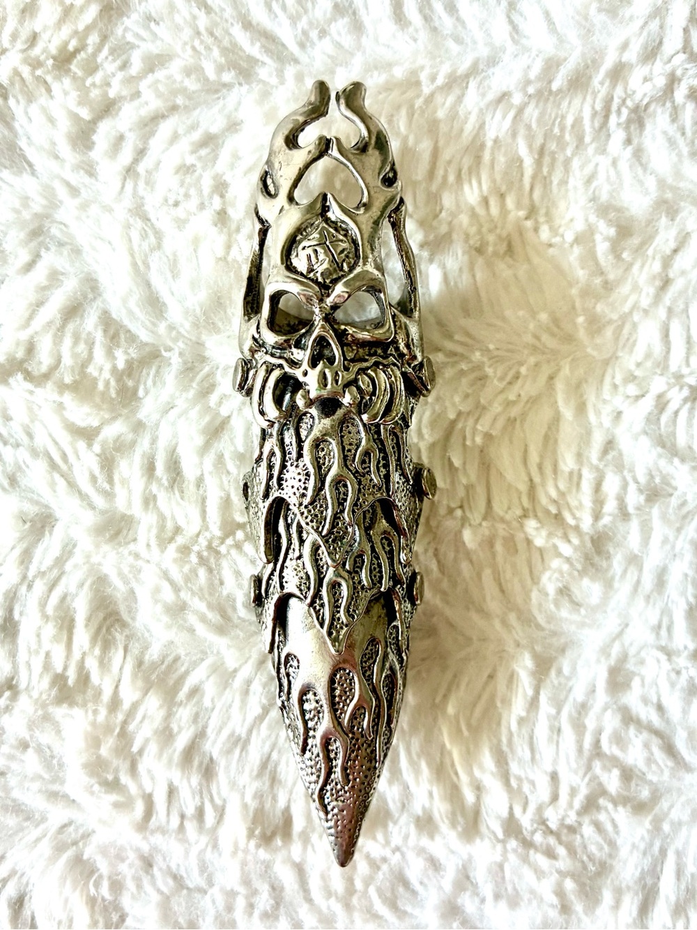 Vintage Hinged Full Finger Goth Skull Unisex Armor Claw Fashion Ring